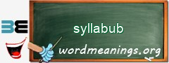 WordMeaning blackboard for syllabub